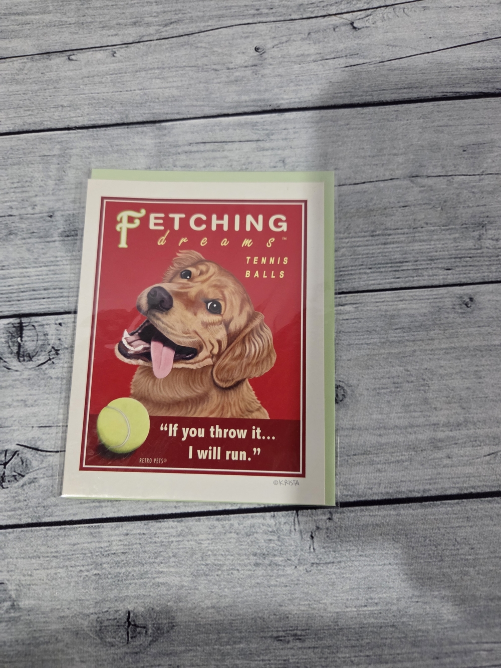 Retropets Golden Retriver Greeting Card